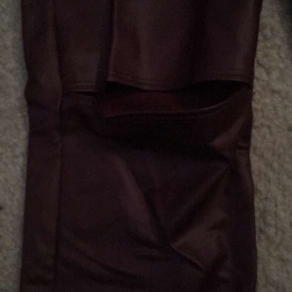 Fake leather pants with cut out knees. - Picture 2 of 4